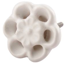 White Ceramic Flower Knobs